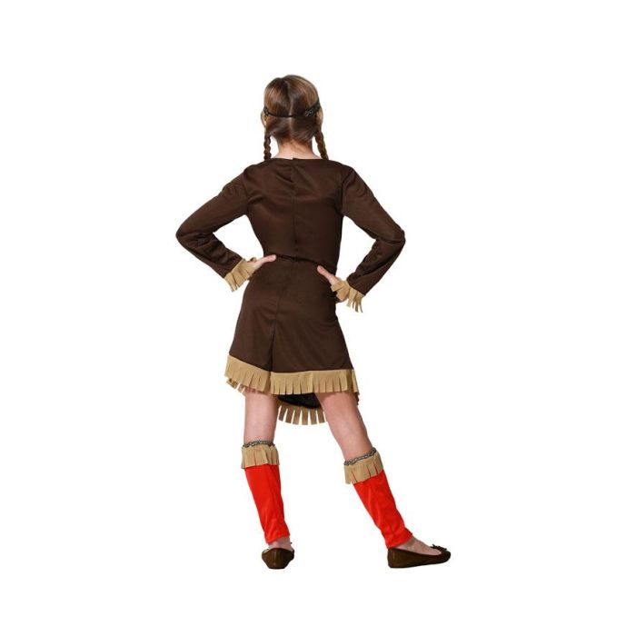 Déguisement Indienne d'Amérique Fille Rouge pour Enfants 5-6 Ans - Costume Carnaval Anniversaire Far West avec Accessoires