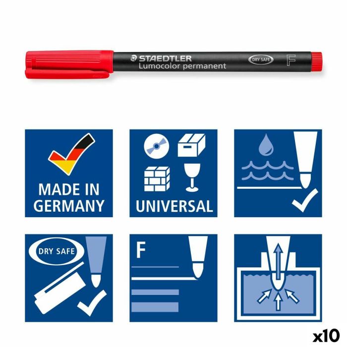 Marqueur permanent Staedtler 318-4 Orange 0,6 mm 10 Pièces (10 Unités) 6