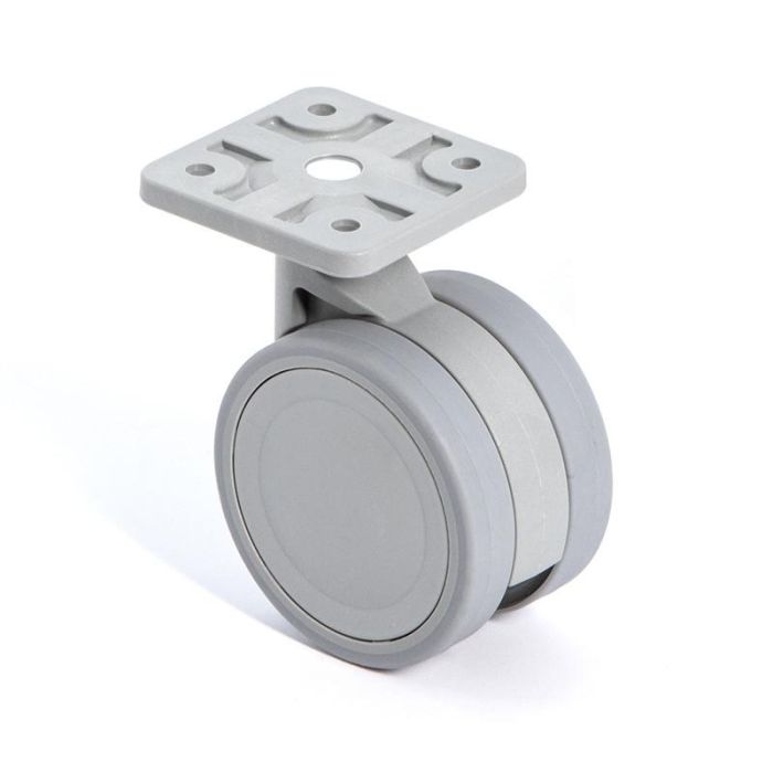 Rueda Giratoria Vega Con Aro De Goma Ø60 Con Placa Acabado Blanco Freno Sin Freno Stampmatic 2