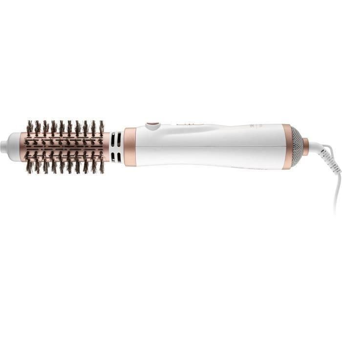Sencor SHS 0910GD Brosse à air chaud professionnelle avec rotation automatique, 1000 W, céramique et sanglier, 2 réglages de vitesse/température, cordon pivotant 360°, Or/Blanc