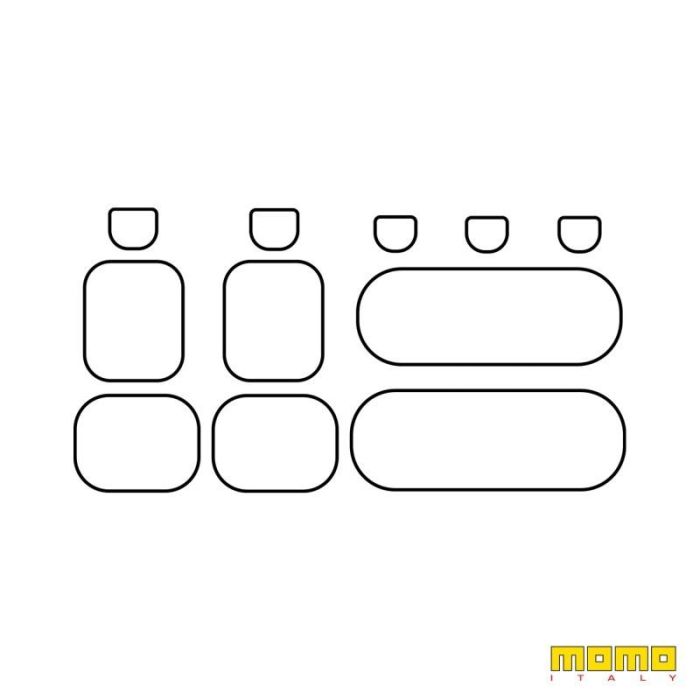 MOMO MOMLSC021BR Ensemble Complet De Couvre-Sieges Voiture 11 Pieces Noir Et Rouge 4