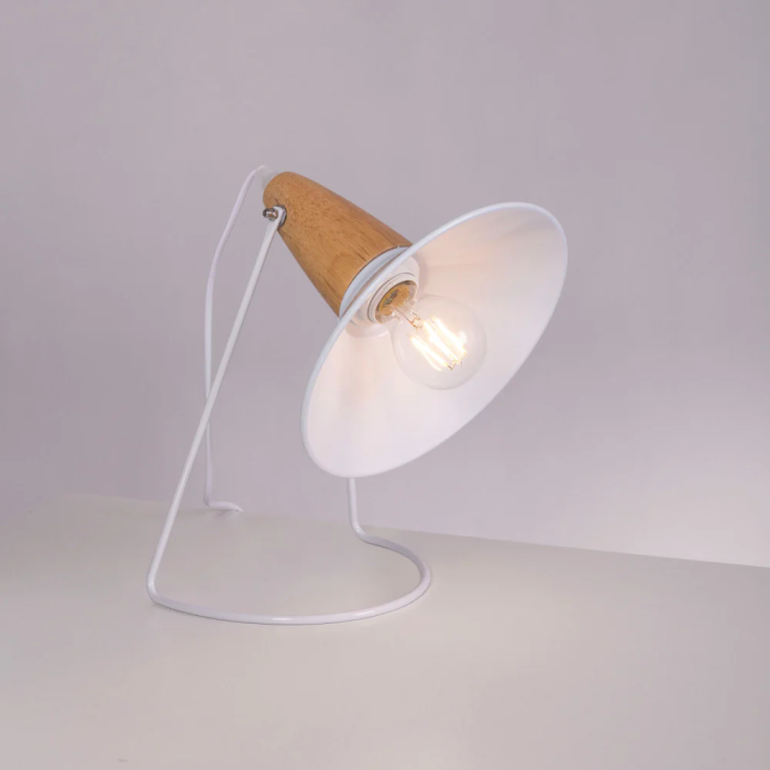 Kremenchuk Lampe de Table SKD-T1013 en Métal et Bois avec Douille E27 4