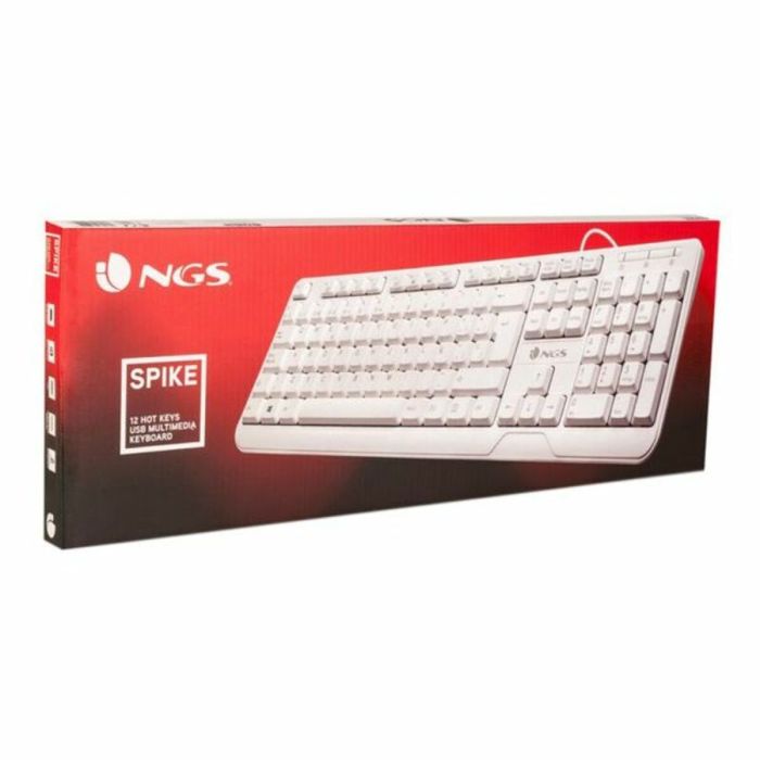 Clavier NGS NGS-KEYBOARD-0284 Blanc Espagnol Qwerty 1