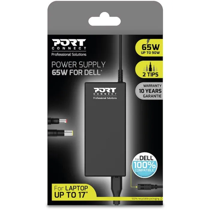 PORT Designs - Alimentation PC Dell 65W (jusqu'à 90W de puissance) - Adaptateur secteur pour ordinateur portable