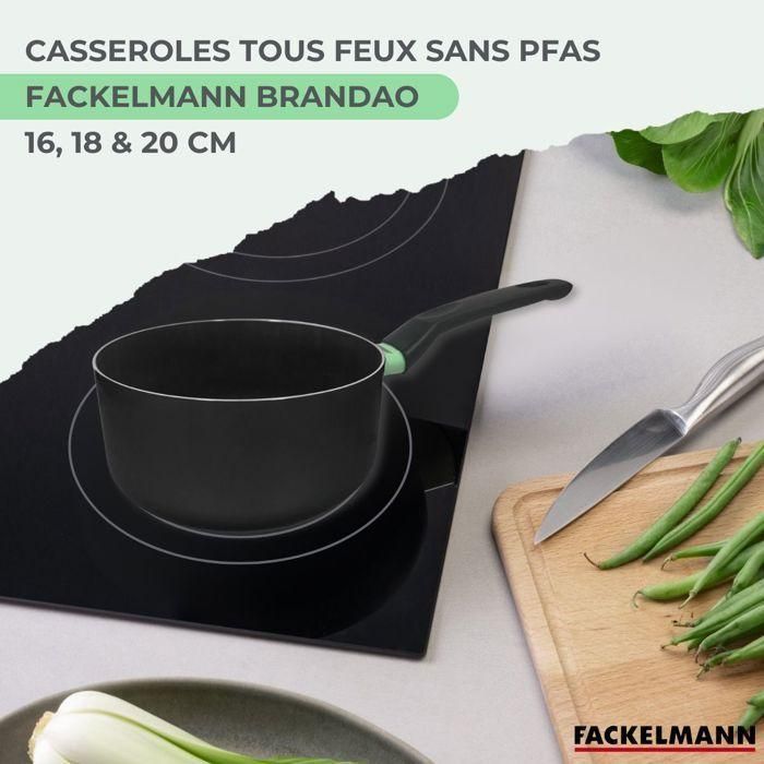Set de 3 casseroles antiadhésives céramique 16, 18 et 20 cm Fackelmann Brandao 1