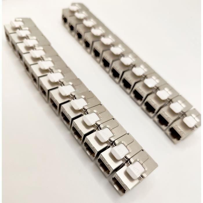 Pack de 24 noyaux keystone RJ45 Cat.6a - LINEAIRE - PR24AS24 - Court - Blindé 3