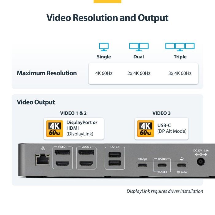 Hub USB Startech DK30C2DPEPRUE Gris 6