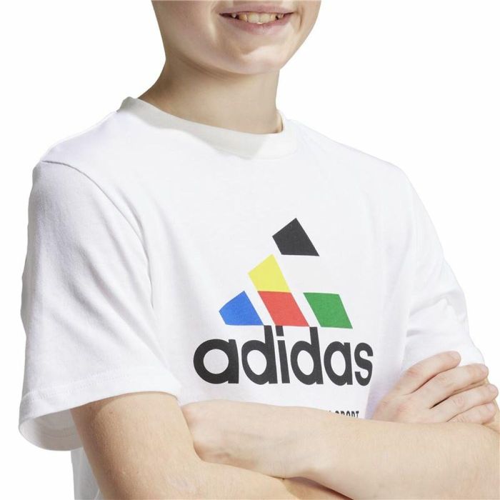 T shirt à manches courtes Enfant Adidas Nations Blanc 2