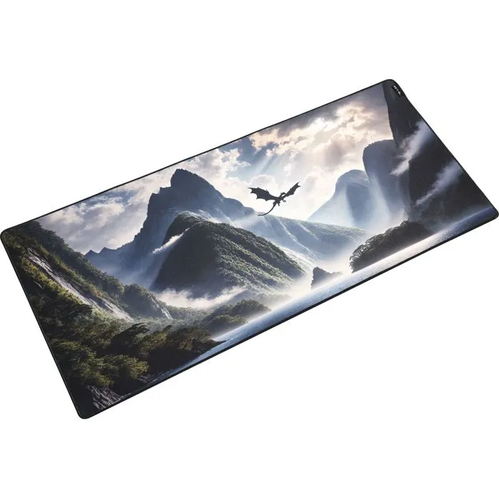 The G-Lab PAD DRAGON - Tapis de souris gamer XXL (900x400x4 mm) - Surface lisse pour glisse optimale, base antidérapante, bords cousus, noir