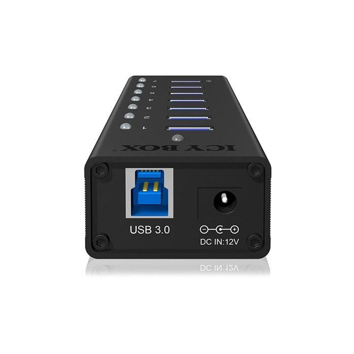 HUB 7Port. Verfügt über 7x USB 3.0 Anschlüsse für Laufwerke ICY BOX 2