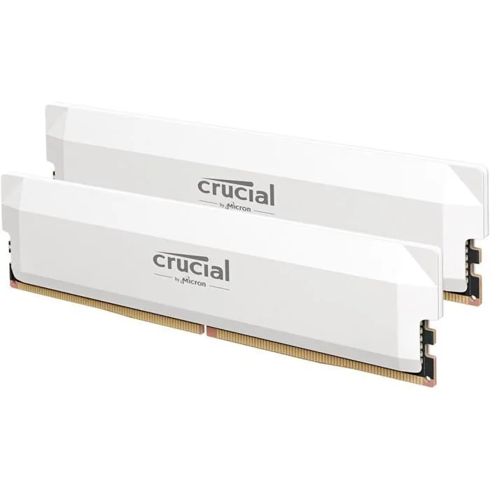 Crucial Kit RAM DDR5 PRO Overclocking 64 Go (2x32 Go) 6400 MT/s CL40 UDIMM Blanco CRU0649528945778 1 Crucial Kit RAM DDR5 PRO Overclocking 64 Go (2x32 Go) 6400 MT/s CL40 UDIMM Blanco CRU0649528945778 1