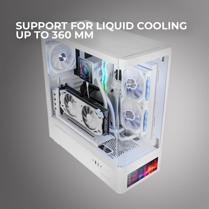 Boîtier ATX semi-tour Mars Gaming MCLCDPROW Blanc 5 Boîtier ATX semi-tour Mars Gaming MCLCDPROW Blanc 5
