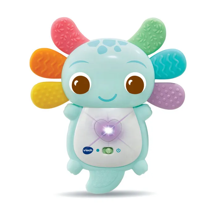 VTech Baby Croc Croc Axolotl Bleu - Anneau de dentition musical et éveil, jouet bébé 3-24 mois