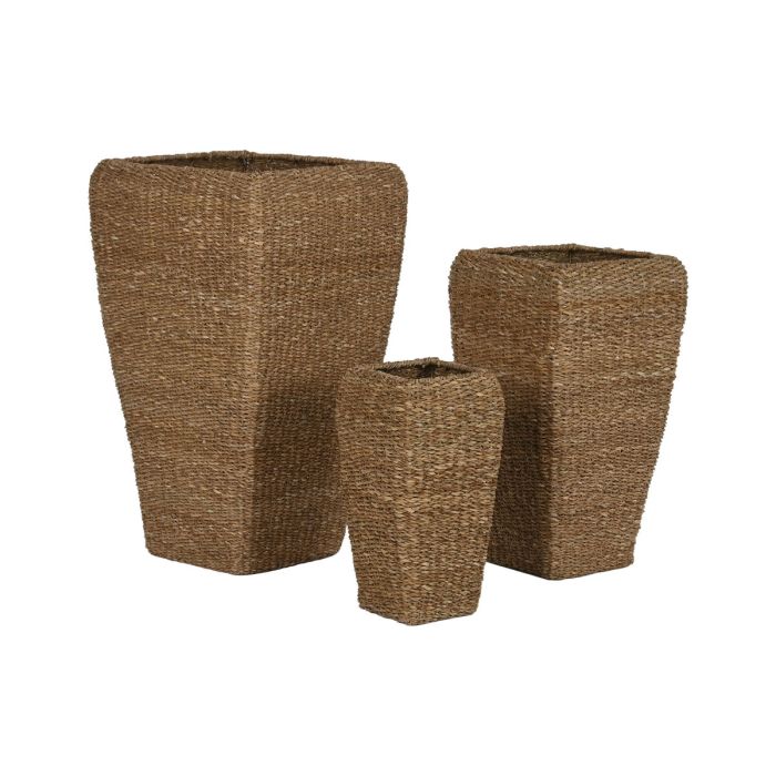 Set de pots de fleurs Home ESPRIT Naturel Métal Fibre naturelle 40 x 40 x 70 cm (3 Pièces) 1 Set de pots de fleurs Home ESPRIT Naturel Métal Fibre naturelle 40 x 40 x 70 cm (3 Pièces) 1