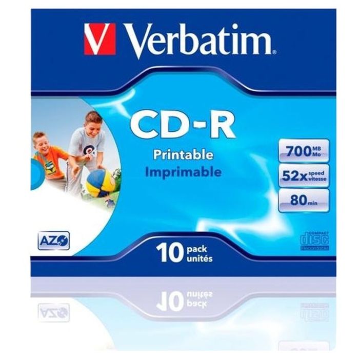 CD-R Verbatim CD-R AZO 700 MB 52x 10 Pièces (10 Unités) 1 CD-R Verbatim CD-R AZO 700 MB 52x 10 Pièces (10 Unités) 1