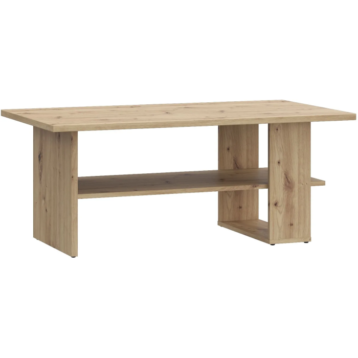 Artisan Table basse rectangulaire en chêne avec 2 plateaux, finition bois clair - Dimensions : 110 x 60 x 45 cm Artisan Table basse rectangulaire en chêne avec 2 plateaux, finition bois clair - Dimensions : 110 x 60 x 45 cm