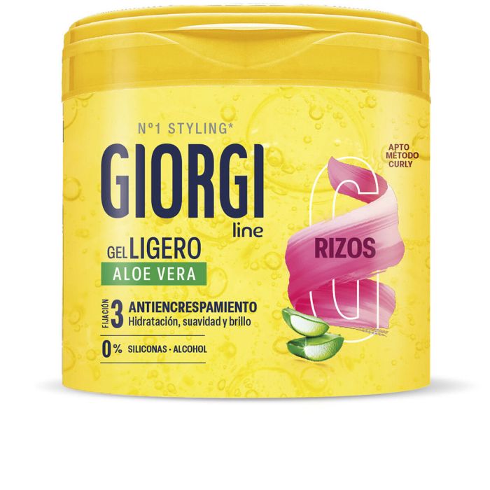 Giorgi Line Gel Léger spécial Boucles 400 ml - Nutrition, Hydratation, Brillance, Anti-frisottis, Sans Alcool ni Silicone