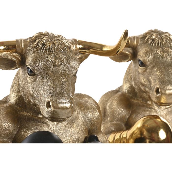 Figurine Décorative Home ESPRIT Noir Doré Taureau 25,5 X 24,5 X 33,5 CM (2 Unités) 2
