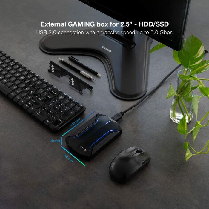 Boîtier pour disque dur TooQ TQE-2599RGB Noir USB Micro USB Micro USB B USB 3.2 4 Boîtier pour disque dur TooQ TQE-2599RGB Noir USB Micro USB Micro USB B USB 3.2 4
