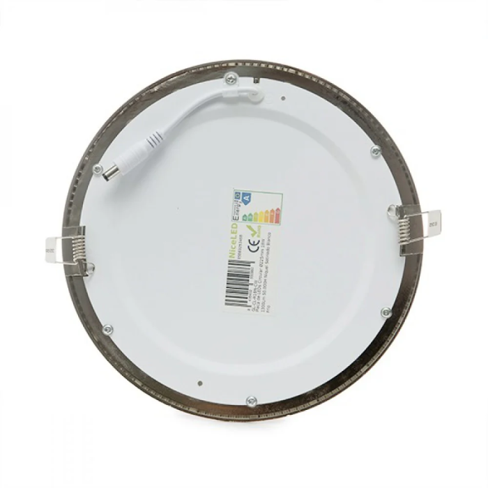 Plaque LED Circulaire 18W 1800lm 6000K Nickel Satiné 50.000H [GL-CL-R18N-CW] 4