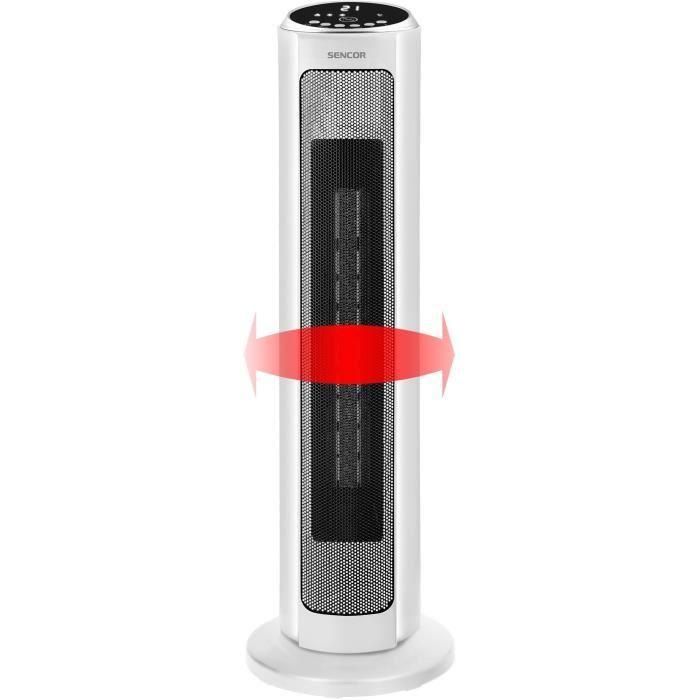 SENCOR SFH 8994WH - Radiateur d'appoint tournant céramique PTC, 2000 W, 3 modes, chauffe jusqu'à 24 m2/60 m3, télécommande, blanc SENCOR SFH 8994WH - Radiateur d'appoint tournant céramique PTC, 2000 W, 3 modes, chauffe jusqu'à 24 m2/60 m3, télécommande, blanc