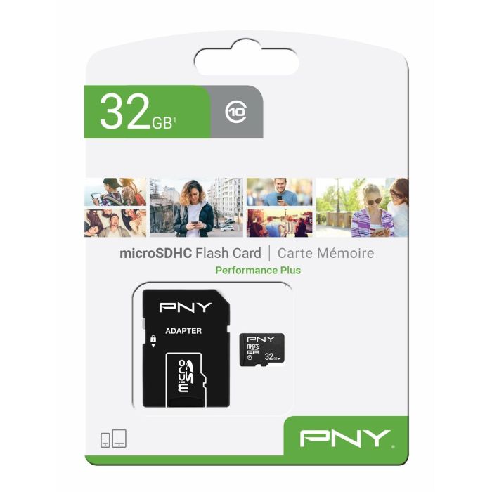 Carte Mémoire Micro SD avec Adaptateur PNY Performance Plus Performance Plus C10 32 GB 1