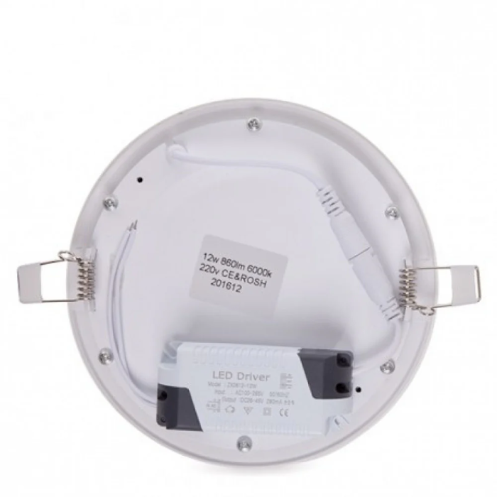 Plaque LED Circulaire 12W 860Lm 4200K Blanc Naturel Ultra Mince 18mm 96Lm/W IP25 Aluminium Driver Inclus GR-RDP09-12W-W-EP02 4