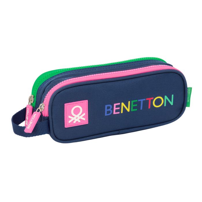 Trousse Fourre-Tout Double Benetton Damero Blue marine 21 x 8 x 6 cm 0 Trousse Fourre-Tout Double Benetton Damero Blue marine 21 x 8 x 6 cm 0