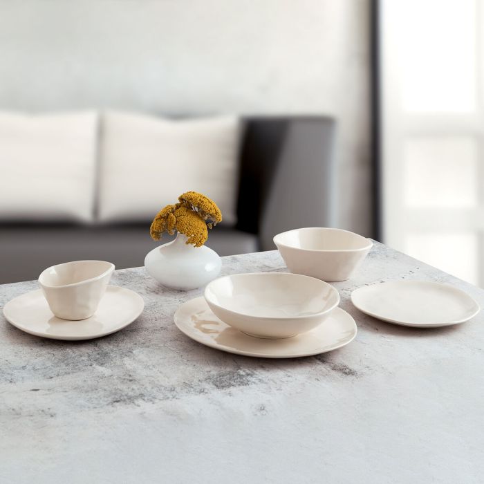 Assiette creuse Bidasoa Cosmos Blanc Céramique 20,5 cm (12 Unités) 4 Assiette creuse Bidasoa Cosmos Blanc Céramique 20,5 cm (12 Unités) 4