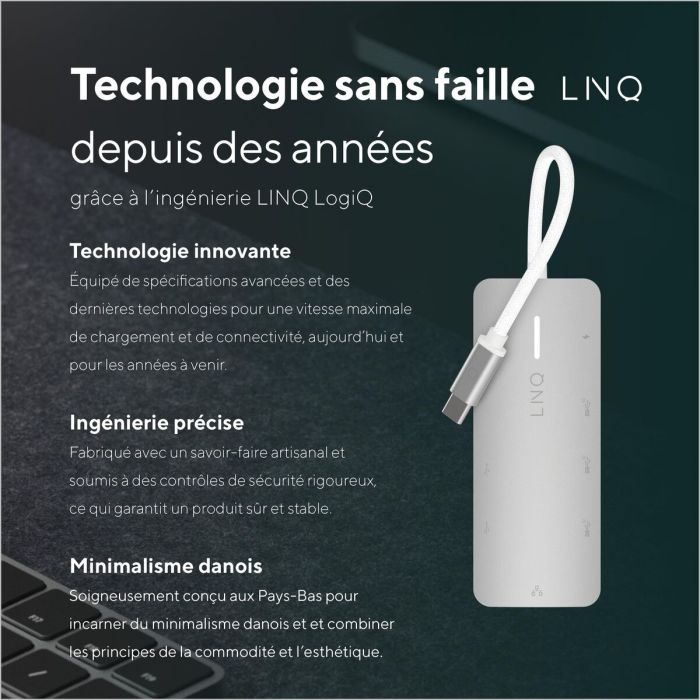 Hub USB Linq Byelements LQ49081PS Blanc Gris 7