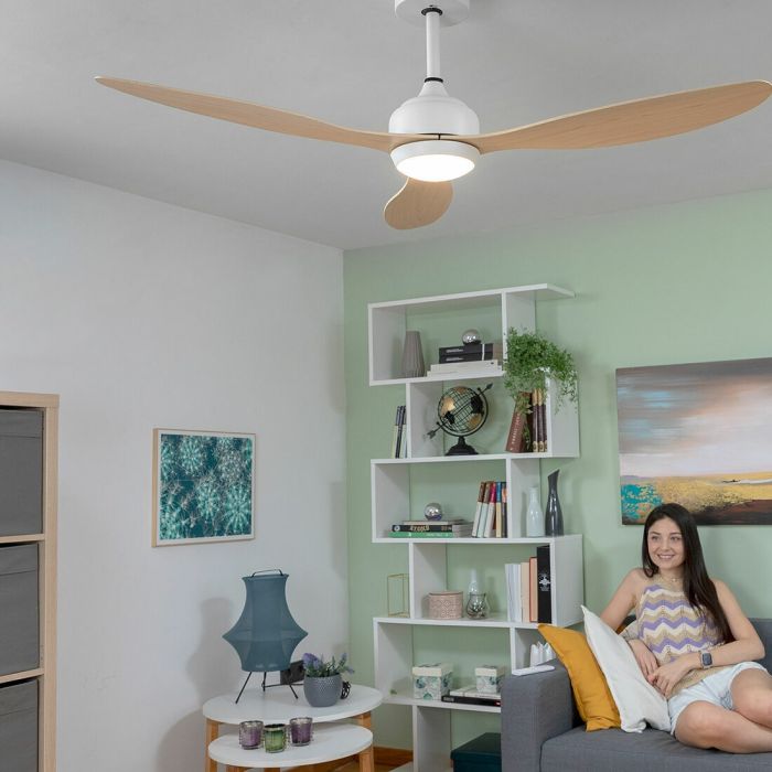 Ventilateur de Plafond avec Lumière LED et 3 Pales ABS Wuled InnovaGoods Bois 36 W 52" Ø132 cm 8