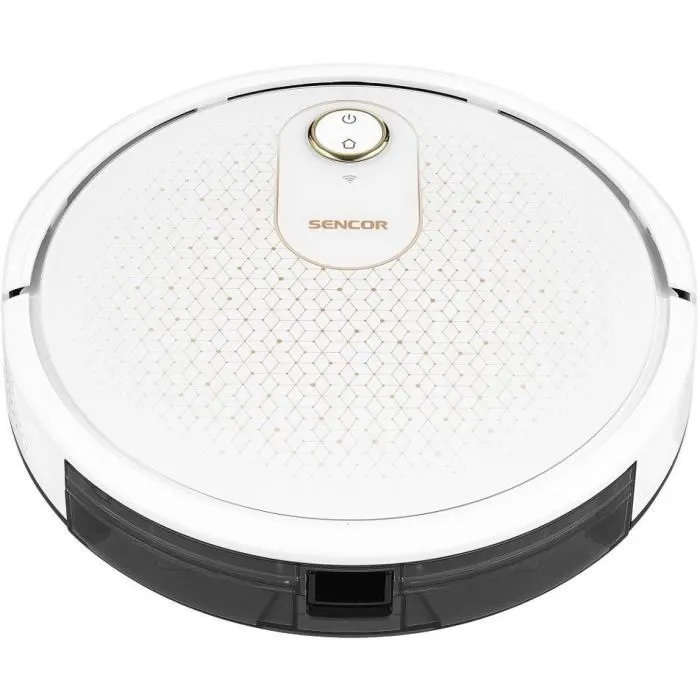 Sencor Aspirateur Robot SRV 4550WH - Aspiration et Lavage, Batterie 2600 mAh 100 min, Commande Appli et Télécommande