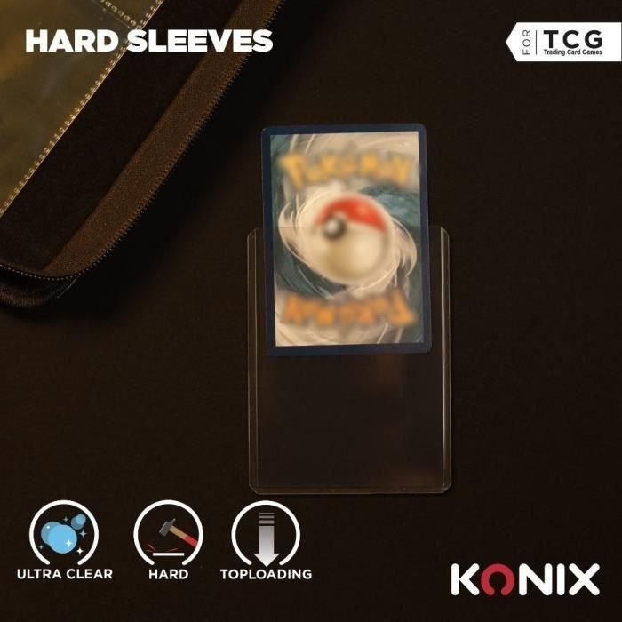 Protege-cartes - KONIX - Hard Sleeves - 25 pochettes - Compatible Magic The Gathering, Pokémon - Transparent 4 Protege-cartes - KONIX - Hard Sleeves - 25 pochettes - Compatible Magic The Gathering, Pokémon - Transparent 4