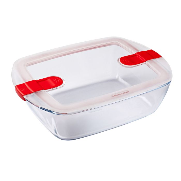 Boîte à lunch hermétique Pyrex Cook & Heat 2,5 L Transparent verre (4 Unités) 2