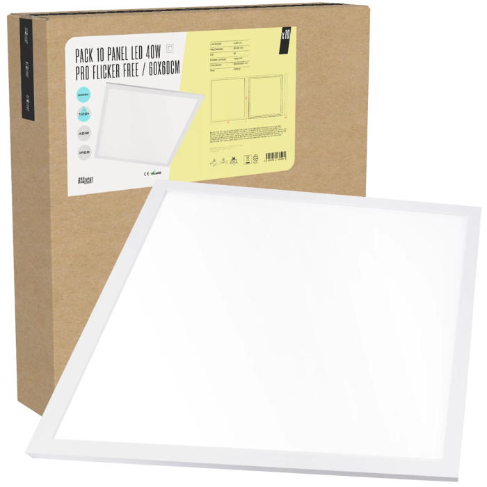 BX3 Light Pack de 10 panneaux LED 40W 4000 lm 6000K 60x60 cm PRO Flicker Free 60000 h pour plafond suspendu - LPT595 40W PHILIPCW BX3 Light Pack de 10 panneaux LED 40W 4000 lm 6000K 60x60 cm PRO Flicker Free 60000 h pour plafond suspendu - LPT595 40W PHILIPCW
