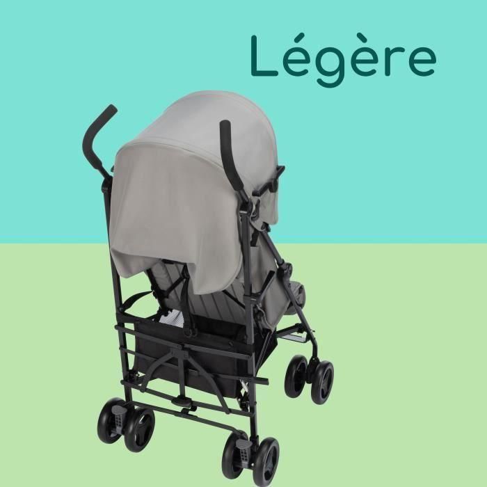 BEBECONFORT RAINBOW Poussette Canne 2eme âge, légere, pliage facile, multipositions, 6 mois a 4 ans, jusqu'a 22 kg MINERAL GRAY 2