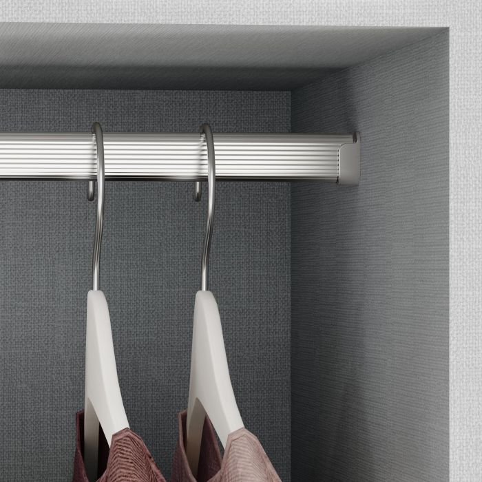 Emuca Lot de 2 rails de 0,75 m avec supports, Aluminium et Zamak, Anodisé mat 2