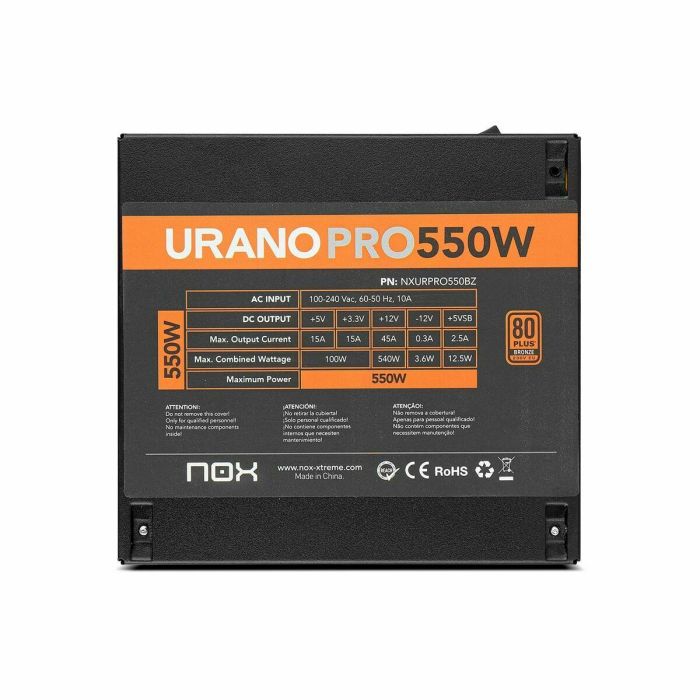 Bloc d’Alimentation Nox-Xtreme NXURPRO550BZ 500 W 80 Plus Bronze ATX 9