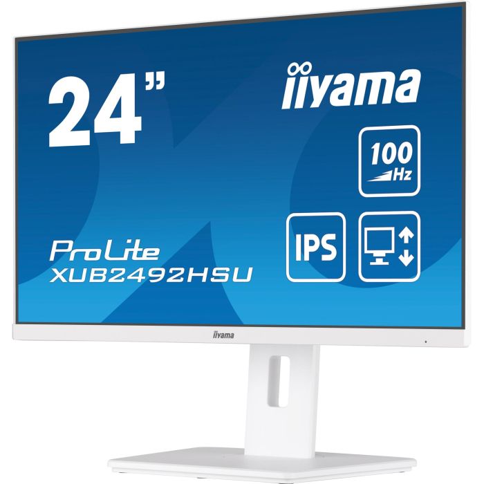 61cm/24" (1920x1080) iiyama ProLite XUB2492HSU-W6 16:9 FHD IPS 100Hz 0,4ms HDMI DP Pivot Speaker White 6