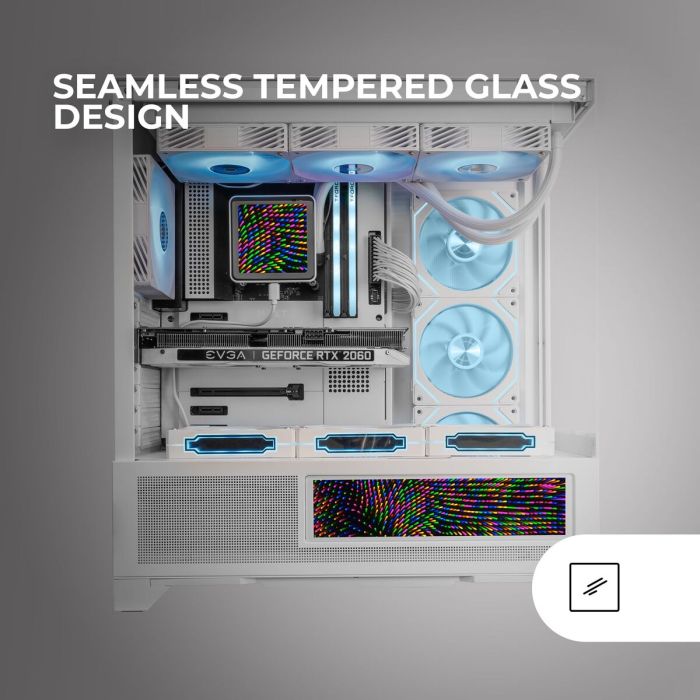 Boîtier ATX semi-tour Mars Gaming MCLCDXW Blanc 7 Boîtier ATX semi-tour Mars Gaming MCLCDXW Blanc 7