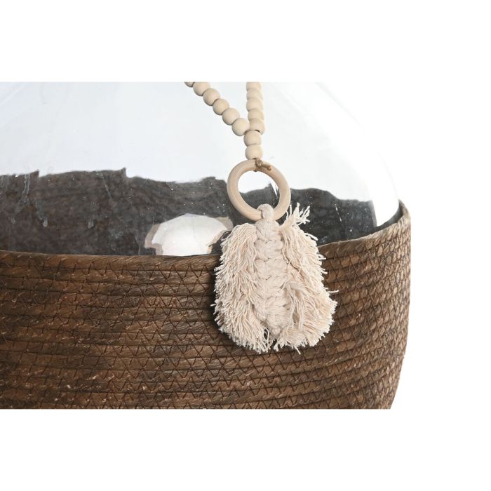 Vase Home ESPRIT Transparent Brun foncé Verre Colonial 37 x 37 x 55 cm 3