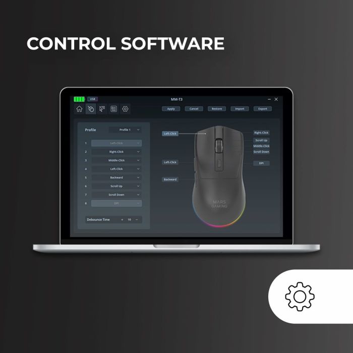 Souris Gaming Mars Gaming MMT3 Noir 2 Souris Gaming Mars Gaming MMT3 Noir 2