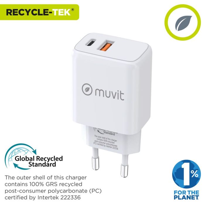 Chargeur mural Muvit for Change Blanc 18 W 20 W 6