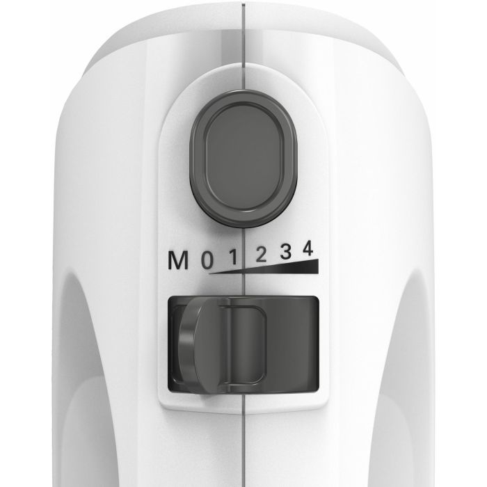 Bosch MFQ24200 Batteur à main CleverMixx 400 W avec Vitesse Variable et Turbo - Fonctions Batteur et Pétrissage - Acier brossé et Blanc