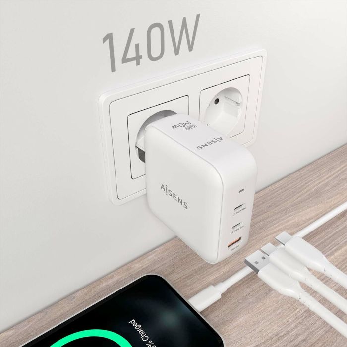 Chargeur mural Aisens ASCH-140W3P030-W Blanc 140 W (1 Unité) 1