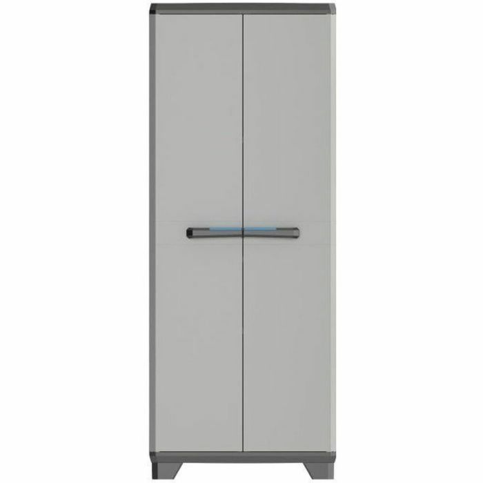 Keter Armoire de rangement Lineal 68 x 39 x 173 cm Noir et Gris avec 3 étagères réglables