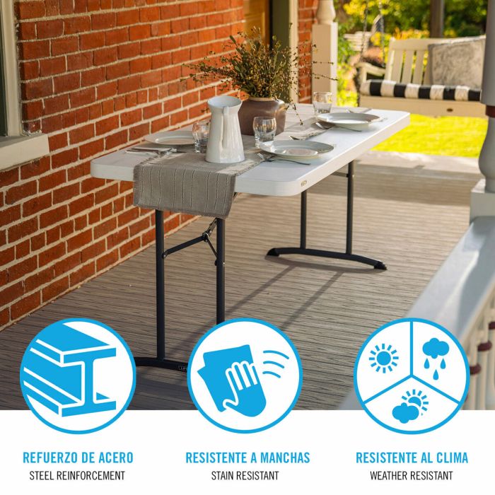 Table Piable Lifetime Blanc 152 x 74 x 76 cm 2 Table Piable Lifetime Blanc 152 x 74 x 76 cm 2