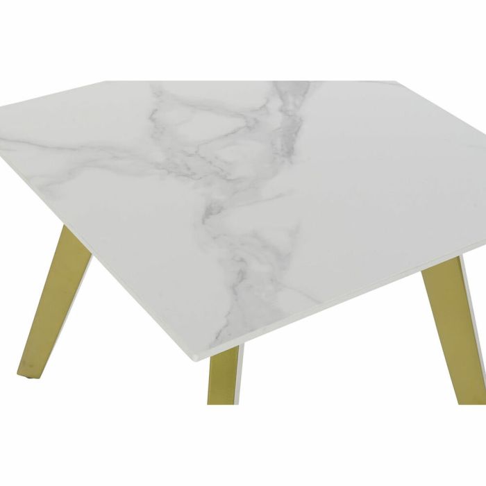 Petite Table d'Appoint DKD Home Decor Blanc Doré 60 x 60 x 48 cm 4 Petite Table d'Appoint DKD Home Decor Blanc Doré 60 x 60 x 48 cm 4