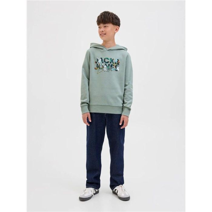 Sweat à capuche enfant Jack & Jones Jjgeplas Bleu Vert S 2