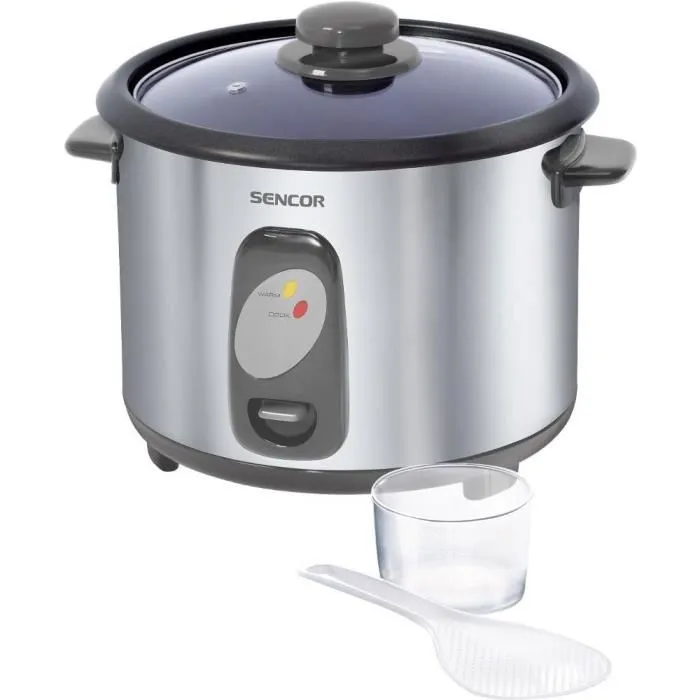 Sencor Cuiseur à Riz SRM 1800SS, Cuiseur Automatique 1,8 L (1,5 kg) Inox, Puissance 700 W, Couvercle Verre, pour Tout Type de Riz Sencor Cuiseur à Riz SRM 1800SS, Cuiseur Automatique 1,8 L (1,5 kg) Inox, Puissance 700 W, Couvercle Verre, pour Tout Type de Riz